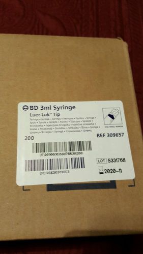 BD 3ml Syringes Luer-Lok Tip - 309657 box of 200