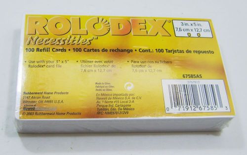 Rolodex 100 Refill Cards 3 in.X 5 in. New in package