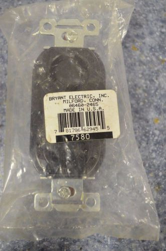 Bryant Locking Duplex Receptacle 7580 3P, 3W 10A/250V 15A/125V NEW OLD STOCK