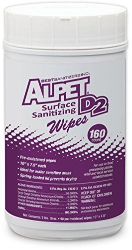 Best sanitizers inc best sanitizers ssw0002 alpet d2 surface sanitizing wipes for sale