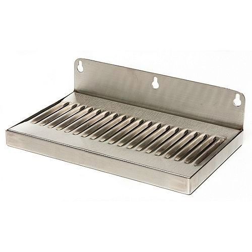 Stainless steel drip tray - 12&#034; x 6&#034; kegerator faucet draft beer wall mount for sale