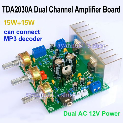 Dual AC 12V TDA2030A Amplifier Board HI-FI 2.0 Two Dual Channel 15W+15W LM1875