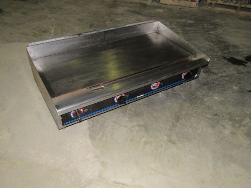 STAR STAINLESS STEEL COMMERCIAL 4-BURNER FLAT TOP GAS GRIDDLE GRILL 48&#034; **GOOD**