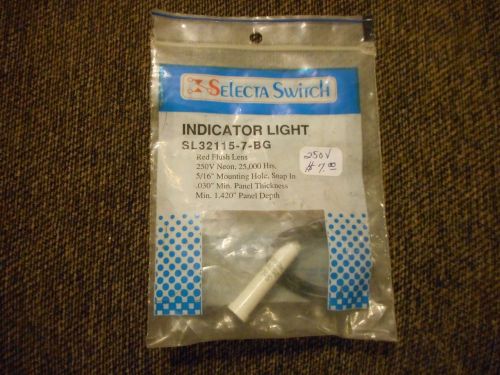Selecta Switch Indicator Light SL32115-7-BG Red Neon