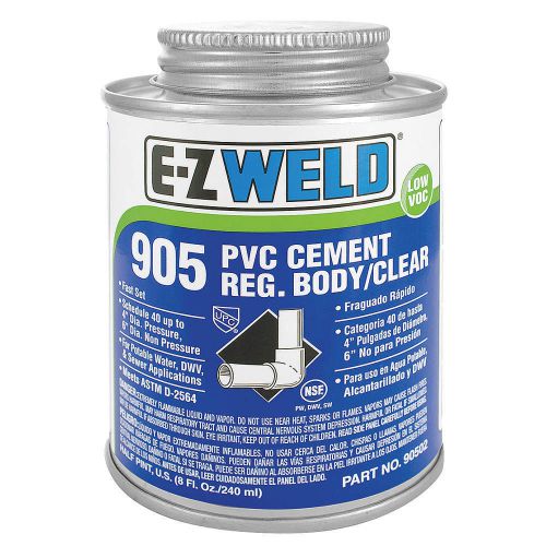 EZ WELD  Cement, 16 Oz, Clear, PVC, Low VOC, FREE SHIPPING, Case of 12 Cans $1BE