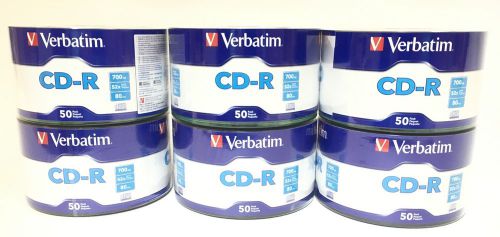 300 VERBATIM Blank CD-R CDR Logo Branded 52X 700MB 80min Recordable Media Disc