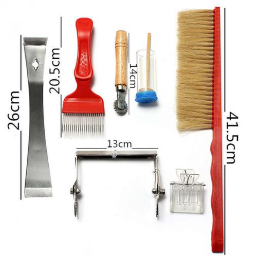 7pcs Bee Brush Uncapping Fork  Catcher Hive Tool Beekeeping Equipment Pack