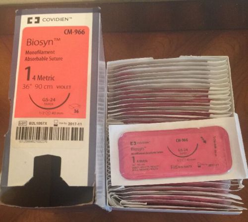 Sutures Coviden Biosyn # CM-966 1 Box (36Single Pack) For Practice And Trainning