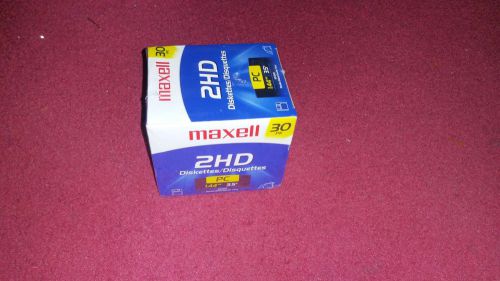 New MAXELL SUPER BD2, MF 2HD 30pk Diskettes 3.5&#034; 1.44 MB Double Sided Floppy