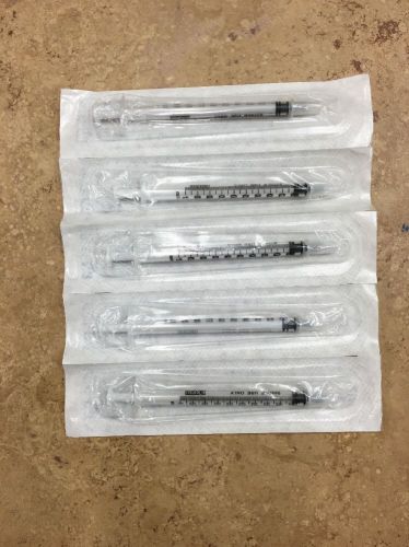 5 pcs x 1 cc/ml NEW Disposable Plastic Syringe Sealed Latex Free with Tip
