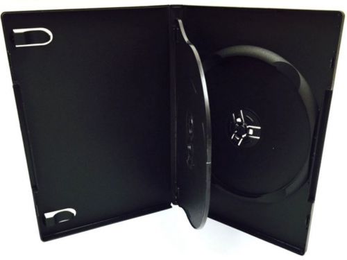100 - new - triple 3-in-1 black dvd cases 14mm + free shipping for sale
