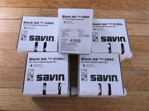 5 GENUINE SAVIN P/N 4568 BLACK Duplicator Ink for Ricoh DX3340 DX3343 JP1230