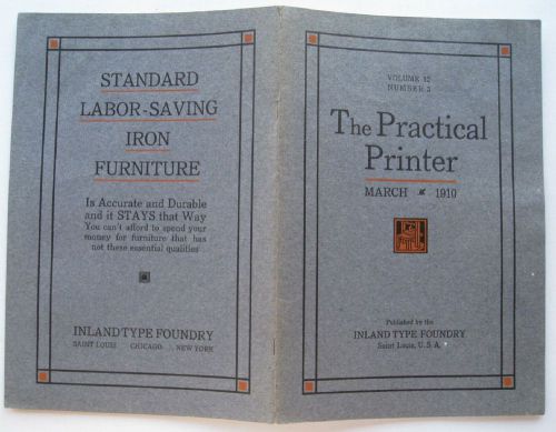 Booklet For The Practical Printer March 1910 Vol 12 Number 3
