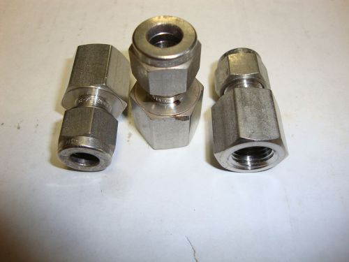 (3) new swagelok ss-8m0-7-4rt 8mm tube 1/4&#034; female iso tapered union fitting for sale