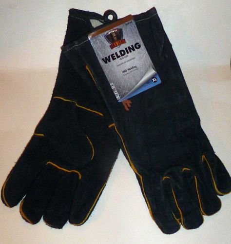 Forney leather mig welding gloves sz xl , cotton lined, kevlar stitch 13 1/2&#034;l for sale