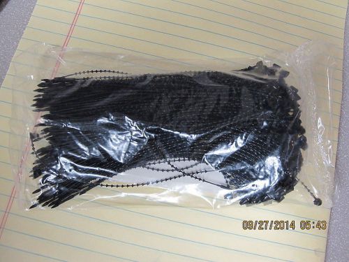 600 5&#034; secur-a-tie adjustable beaded loop fasteners black  no gun needed avery for sale