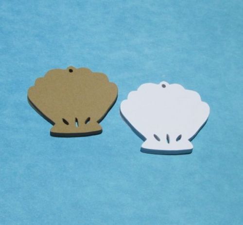 Seashell Tags, Favor Tags, Gift Tags, Retail Tags, Swing Tags, 50 Tags