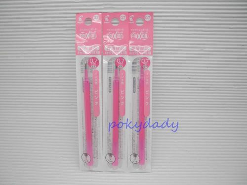 (3 Refills) for Pilot FriXion 0.7mm Fine Roller ball pen, Pink