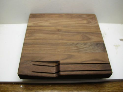 Boos walnut cheese board with 2 knife slots, steel feet - 12&#034; square for sale
