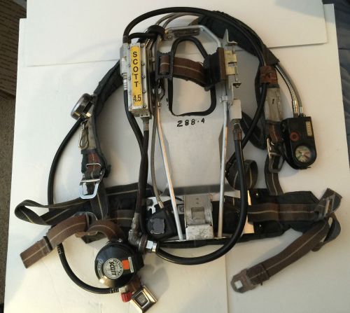 Scott 4.5 ap-50 air back pak breathing apparatus with regulators gauge #288-4 for sale