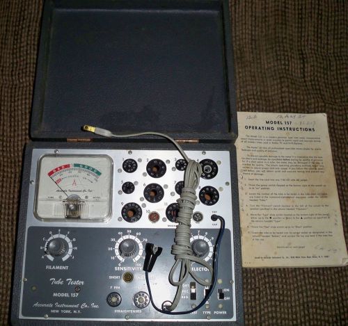 VINTAGE LOW USE ACCURATE INSTRUMENT CO. MODEL 157 TUBE TESTER