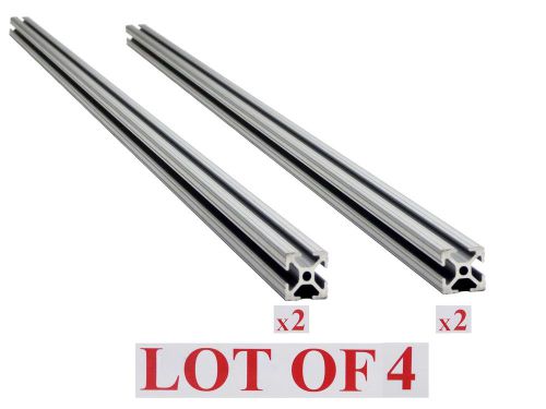 Lot 4 80/20 1&#034; x 1&#034;  t-slot aluminum extrusion (2x) 72&#034; (2x) 67-7/8&#034; stock bar for sale