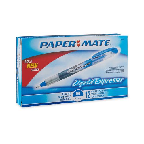 Paper mate liquid flair porous-point pen medium tip 12-pack blue (21003bh) for sale