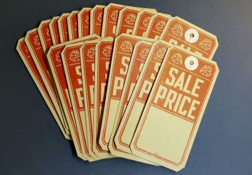 Lot of 21 All Purpose Vintage Unstrung Sale Price Label Tags 2 1/4&#034; x 5 5/8&#034;