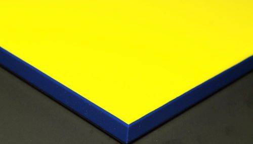 3/4&#034; Yellow/Blue Playground Engraving Plastic Textured HDPE .750&#034; x 15&#034; x 48&#034;