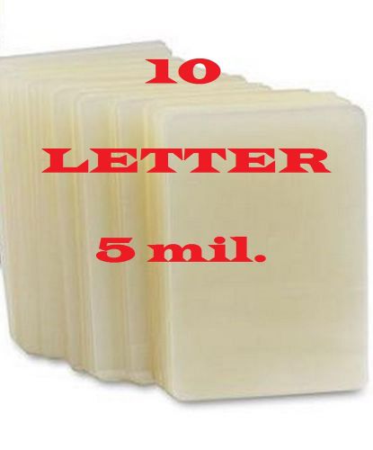10 Letter Size Laminating Pouches Sheets, 5 Mil