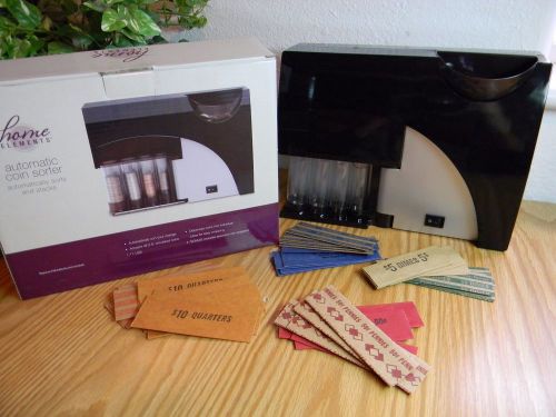 HOME ELEMENTS automatic COIN SORTER Automatically Sorts &amp; Stacks w/coin wrappers