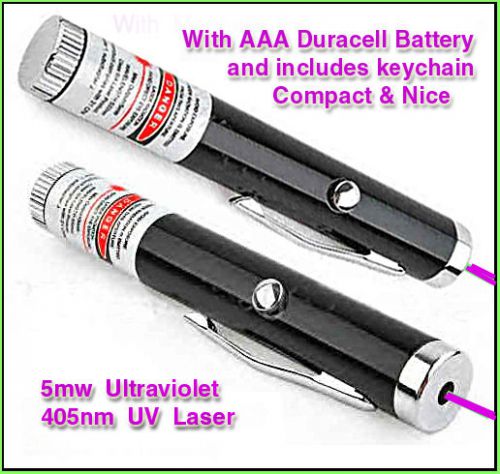 AAA Ultraviolet UV Laser 5mw SINGLE Alkaline Battery (included) Nice &amp; Cheap!