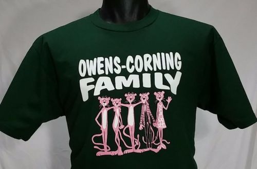 Vtg 80s Owens Corning ~ PINK PANTHER FAMILY ~ T Shirt L Rare 50/50 Cartoon Tee