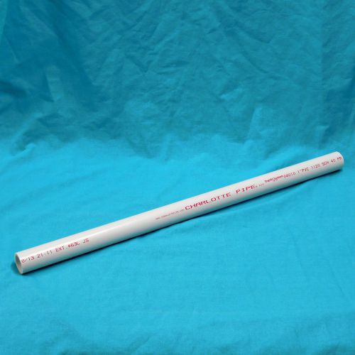1 Inch Diameter PVC Pipe Schedule 40 White 2 ft Length Free First Class Shipping
