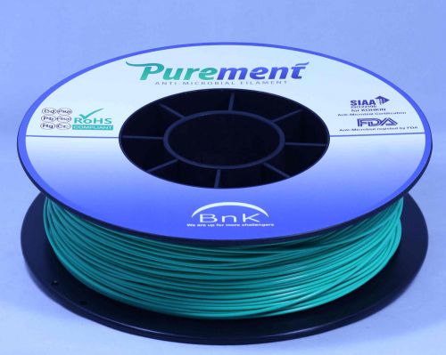 Purement Anti Bacterial Green Filament 1.75mm,a PLA that Kills Germs