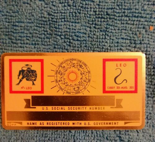 5 - VINTAGE LEO METAL SOCIAL SECURITY ID CARD