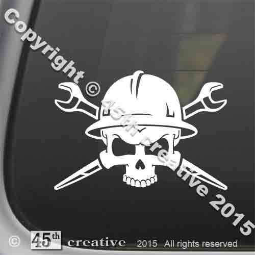 IronWorker Crossbones Hard Hat Decal - - steel iron worker rigger skull sticker