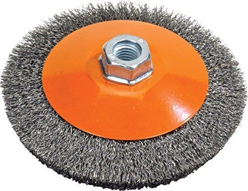Walter Surface Technologies 13H654 Saucer-Cup Crimped Wire Brush, Threaded Hole,