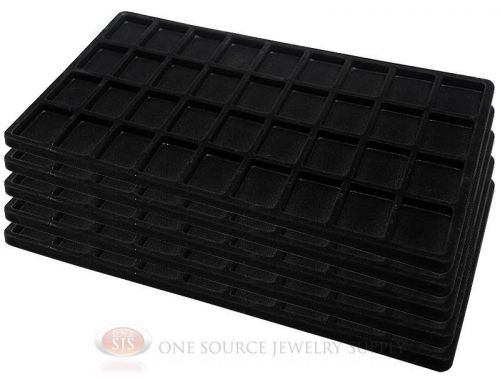5 Black Insert Tray Liners W/ 36 Compartments Drawer Organizer Jewelry Displays