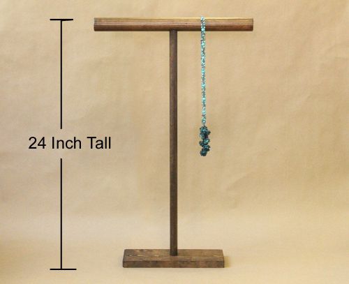 Solid Wood T-Bar Bracelet Necklace Display 24&#034; Tall 15&#034; Wide
