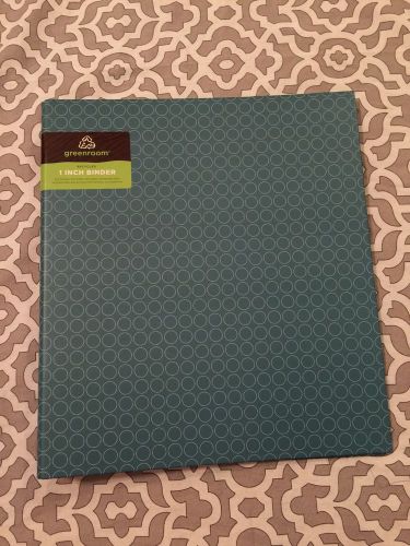 Greenroom 100% Recycled Blue Dot 1 Inch 3 Ring Binder- New