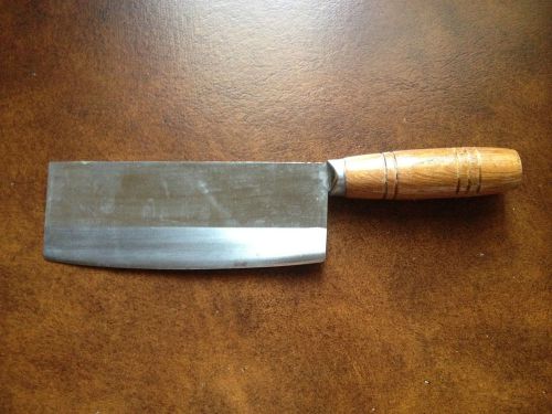 CHINA VILLAGE KNIFE/CLEAVER STAINLESS WITH WOOD HANDLE