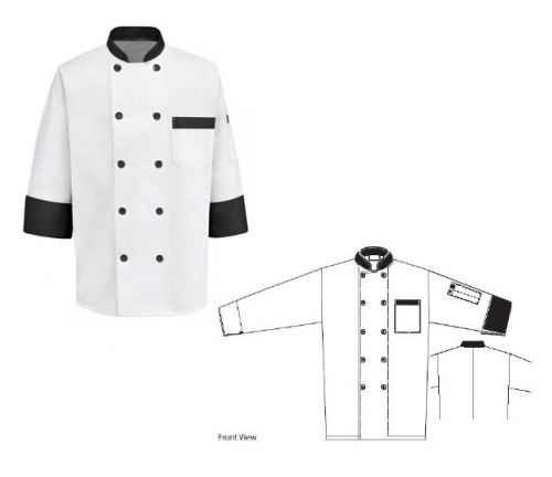 chef coat long sleeve pocket button cuff inside
