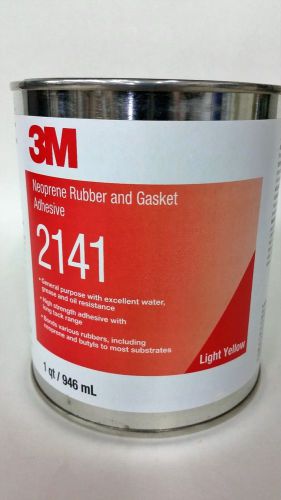 3M 2141 Neoprene Rubber &amp; Gasket Adhesive, Can, 1 Quart, Light Yellow, New Label
