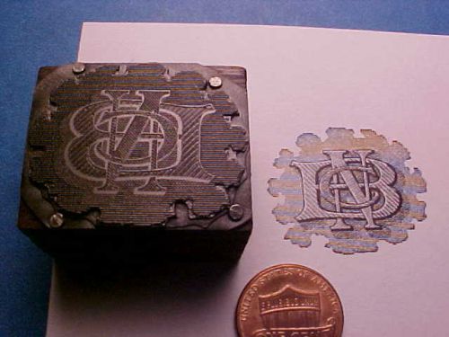 GORGEOUS! C N B Initials Monogram ORNATE! Elegant! OLD! Letterpress printers cut