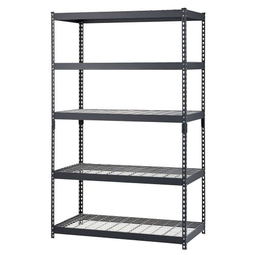 Muscle rack 5-shelf heavy duty steel shelving, black restaurant ab754213 for sale