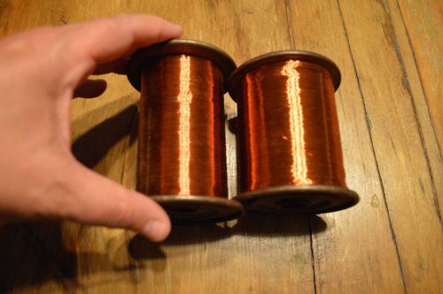 2 ROLLS COPPER MAGNET WIRE,USED METAL SPOOL,ELECTRICAL AUTO-LITE COMPANY