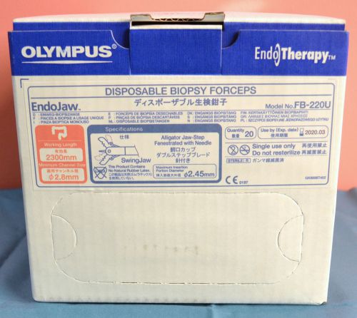 Box of 20 NEW Olympus FB-220U EndoJaw Disposable Biopsy Forceps EXP 2020-03