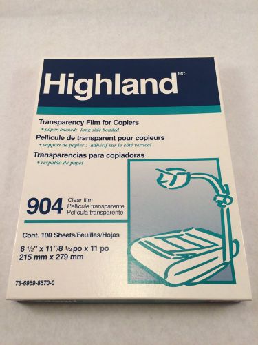 Highland 904 Film Transparency laser copiers Sheets 125 Count