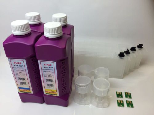 4 Bordeaux Eco Solvent Ink + 4 Refill Cartridges for Roland VP540, SP540, BN20